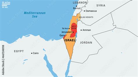 Map Middle East Region With Israel Border The Borders Of Israel After The Six Day War Of 1967