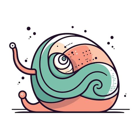 Lindo Caracol De Desenho Animado Ilustra O Vetorial Isolada Em Fundo