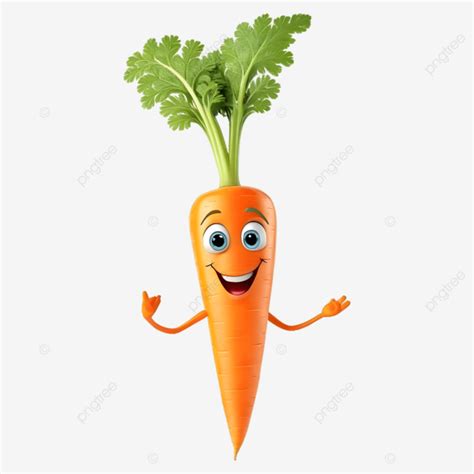 D Beautiful Carrot Image Orange Carrot Design D Cartoon Character