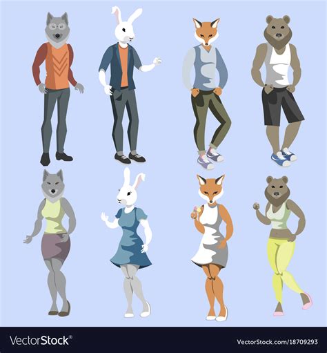 Anthropomorphic Animal Characters Clipart