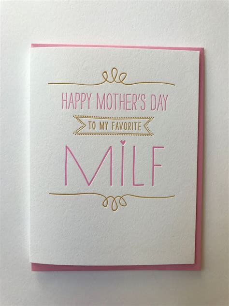 Items Similar To Funny Milf Card Mothers Day Card For Milf Wife Or