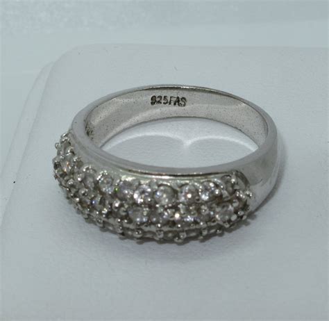 Vintage Sterling Silver Cubic Zirconia Ring Signed 925 Etsy