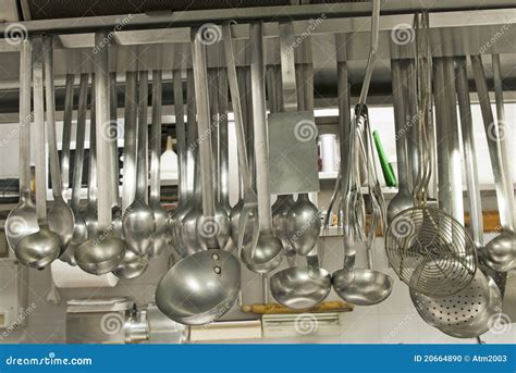 Utensils in a Kitchen Restaurant Stock Photo - Image of industry ...