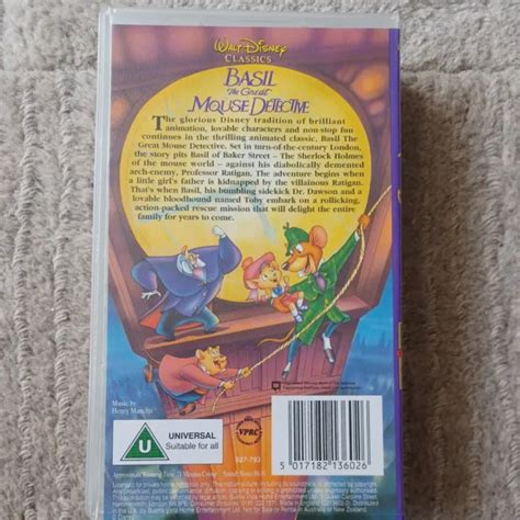 Disney Classics Basil The Great Mouse Detective Vhs Video Tape Used Eur