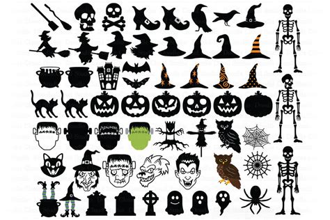 Halloween SVG, Halloween 61 Elements SVG Cut Files, Pumpkin, Monster ...