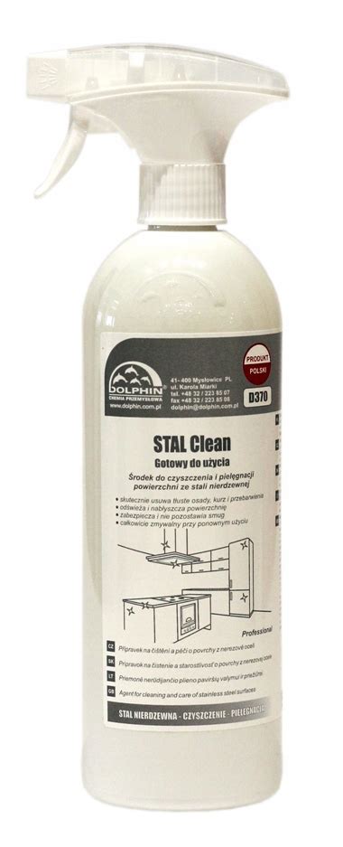 DOLPHIN STAL CLEAN Gotowy Preparat Do Stali Nierdzewnej 750ml 50ml