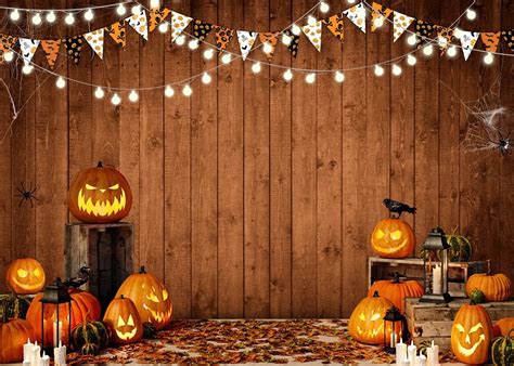 LYCGS 7X5FT Halloween Background Halloween Themed Pumpkin Lantern