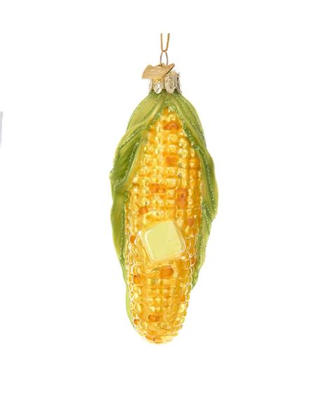 Corn On The Cob Glass Ornament