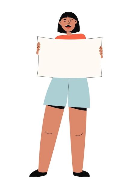 Premium Vector Character Protest Holding Blank Placard Vector