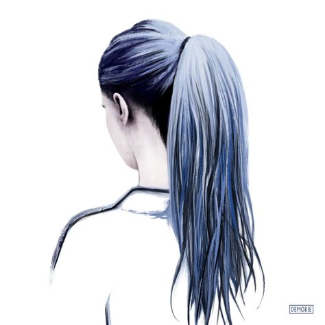 Blue Hair Drawing - DEMORIE