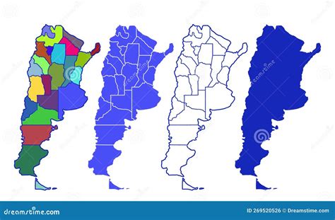 Conjunto De Mapas De Argentina Ilustración Del Vector Ilustración De Territorio América