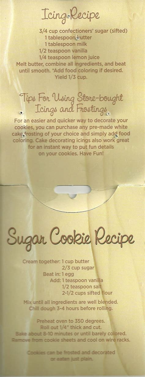 The Menu For Sugar Cookie Recipe