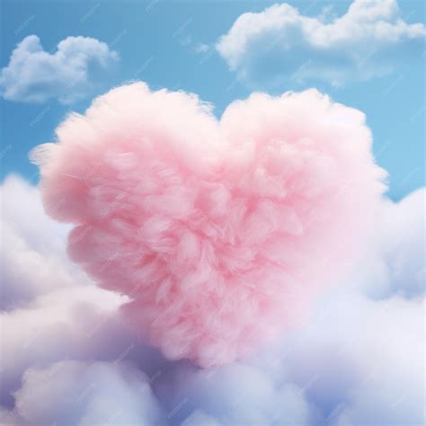 Premium Ai Image Pink Heart Shaped Clouds On Sky