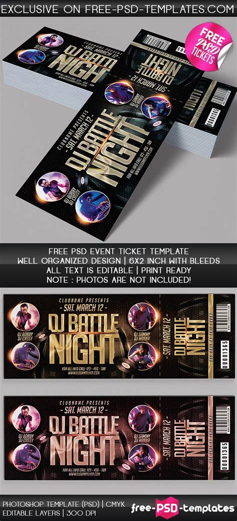 Free PSD Event Tickets – Free PSD Templates