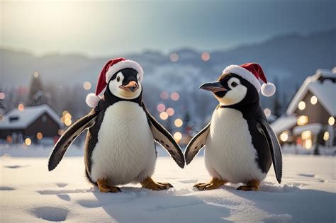 Premium AI Image | Jolly Penguin Laughter Funny Christmas Frolics