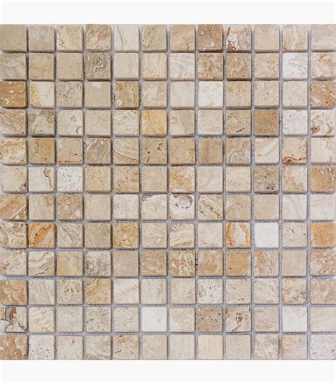 11 LEONARDO Tumbled Travertine MOSAIC Ozer Tile Stone