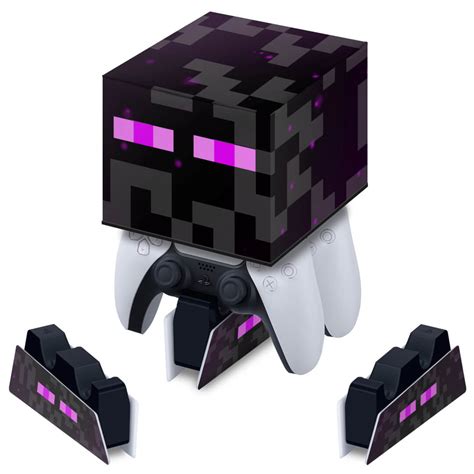 Capa PS5 Base De Carregamento Controle Minecraft Enderman Pop Arte