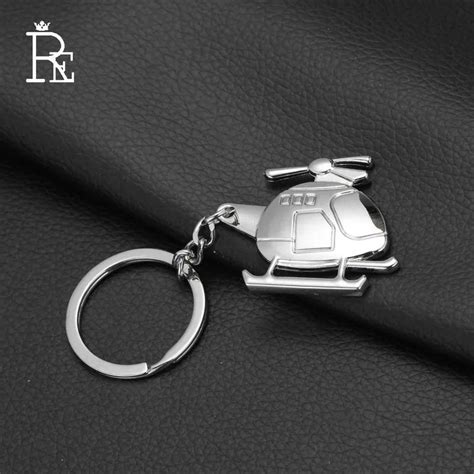 Re 100pcs Lot Free Shipping Helicopter Men Women T Keychain Keyring