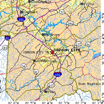 Johnson City Tn Zip Code Map - Map