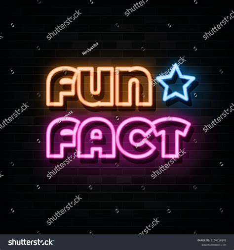 Fun Fact Neon Signs Vector Design Stock Vector Royalty Free