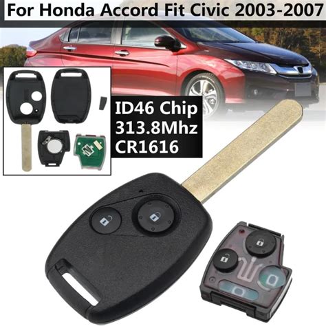 Buttons Remote Key Fob Mhz W Id Chip For Honda Accord Civic