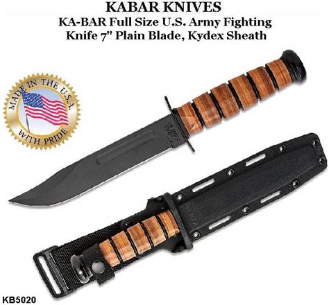 KA BAR Knives KB5020 KA BAR U S Army Fighting Knife 7 Fixed Plain