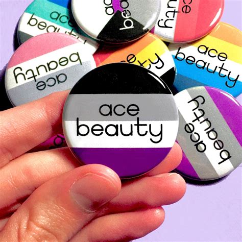 Ace Beauty Buttons Pride Flag Asexual Demisexual Etsy