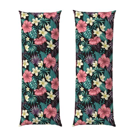 Disketp Green Tropical Leaves Print Body Pillow Cover Super Soft