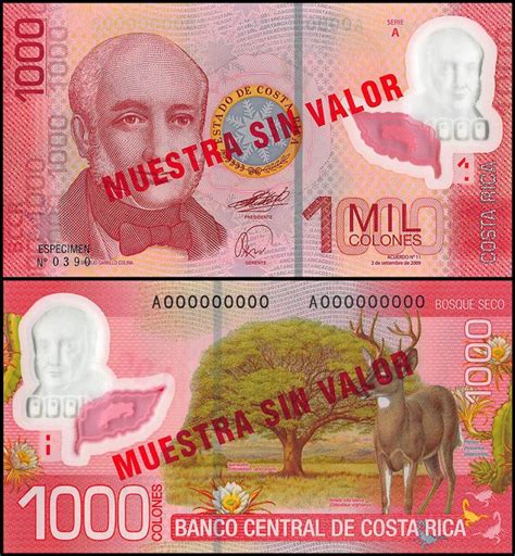 Banknote World Educational Banco Central De Costa Rica P P New