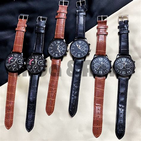 Jual Jam Tangan Analog Quartz Pria Bisnis Man Watch Casual Strap PU