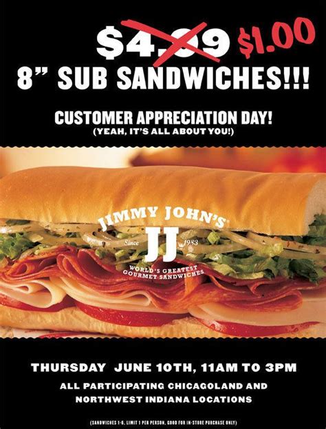 Jimmy Johns 1 Sub Special Today Only In Chicago Huffpost Chicago