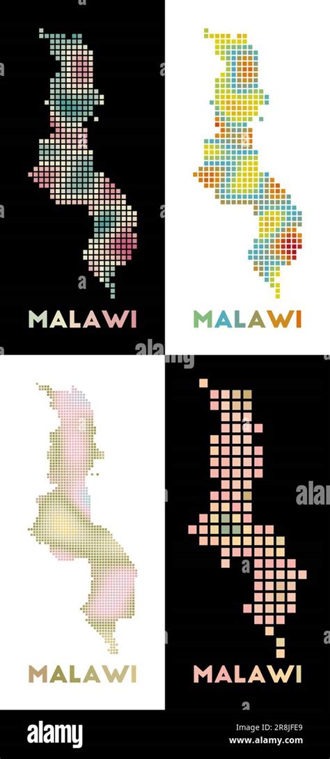 Malawi map. Collection of map of Malawi in dotted style. Borders of the ...