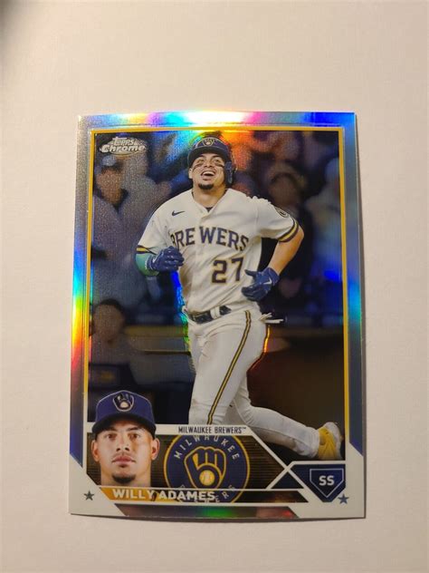 Topps Chrome Willy Adams Refractor Milwaukee Brewers Ebay