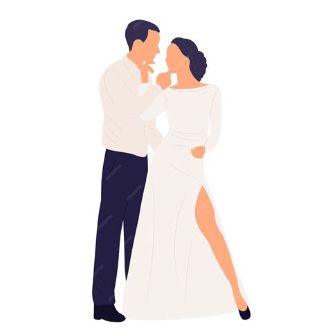 Premium Vector | Bride and groom on white background vector