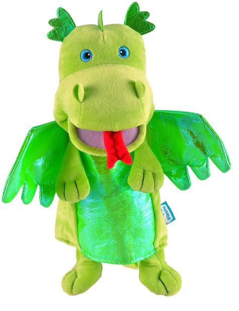 Fiesta Crafts Green Dragon Hand Puppet Hello Baby