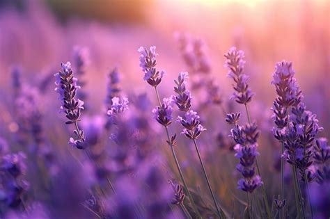 Premium AI Image | A field of lavender with a pink background