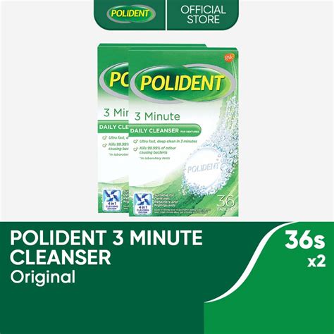 Polident 3 Minute Denture Cleanser 36 Tablets Pack Of 2 Shopee