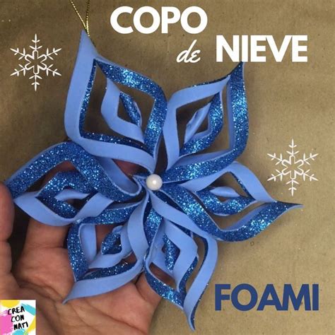 COPOS de NIEVE en FOAMI Adornos navideños con GOMA EVA