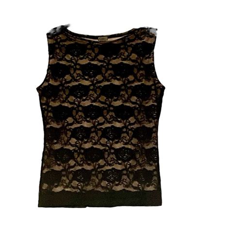 Caia Tops Caia Black Lace Sleeveless Top With Nude Lining Rose