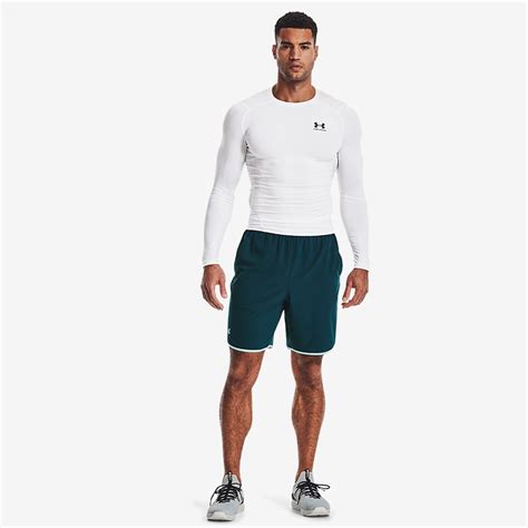 Under Armour Heat Gear Compression LS - White/Black - Mens Base Layer
