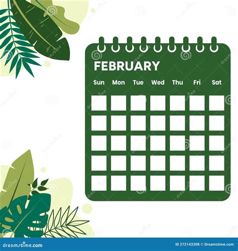 February Month Calendar. Colorful February Month Calendar Stock Vector ...