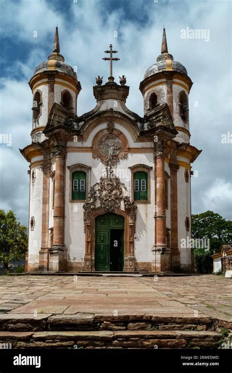 Front View Of Historic Baroque Church Igreja Sao Francisco De Assis