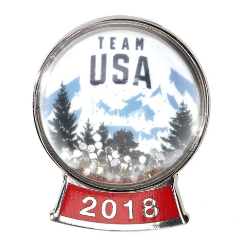 Team Usa 2018 Winter Olympics Snow Globe Lapel Pin