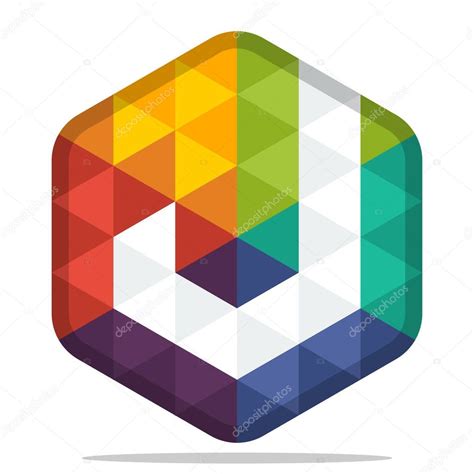 Icono Colorido Logotipo Hex Gono Con La Combinaci N De Las Iniciales De