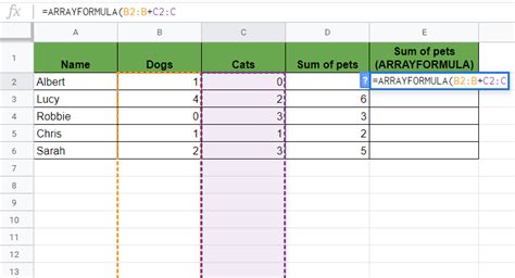 How To Use Arrayformula Function In Google Sheets