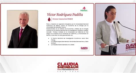 Spr Informa Nombra Claudia Sheinbaum A V Ctor Rodr Guez Padilla Como