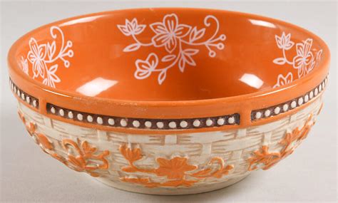 Floral Lace Basketweave Spice Soup Cereal Bowl By Temp Tations