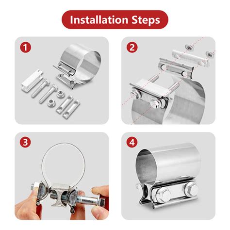 Butt Joint Band Clamps Exhaust Muffler Clamp Pcs Exhaust Pipe