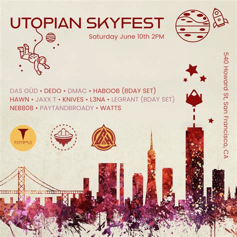 Utopian Skyfest The Skyline Lounge Tickets At Temple Nightclub In SF