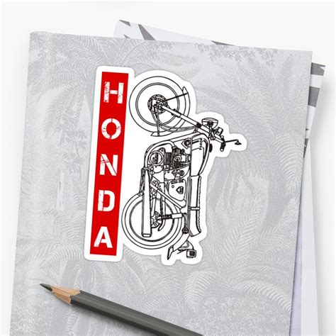 Vintage Honda Motorcycle Sticker By Benhonda Motorcycle Stickers